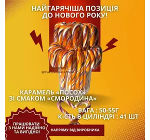 Карамель «Посох» зі смаком «Смородина» циліндр 41 шт